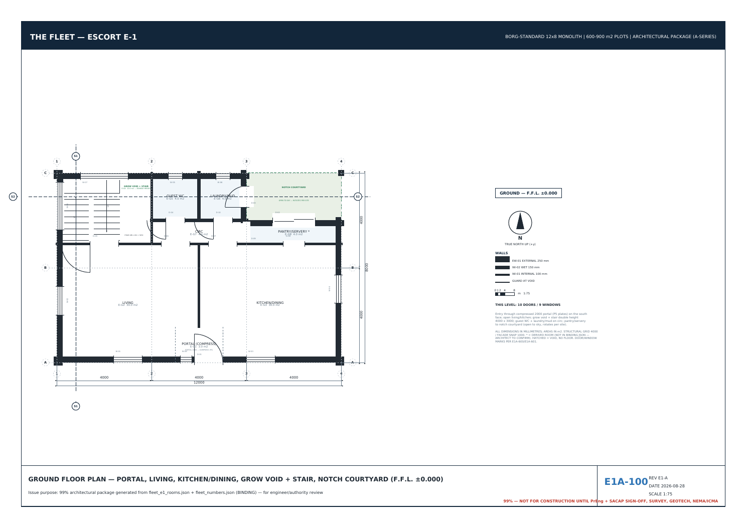 Reference ground plan for Casa Patio 176.