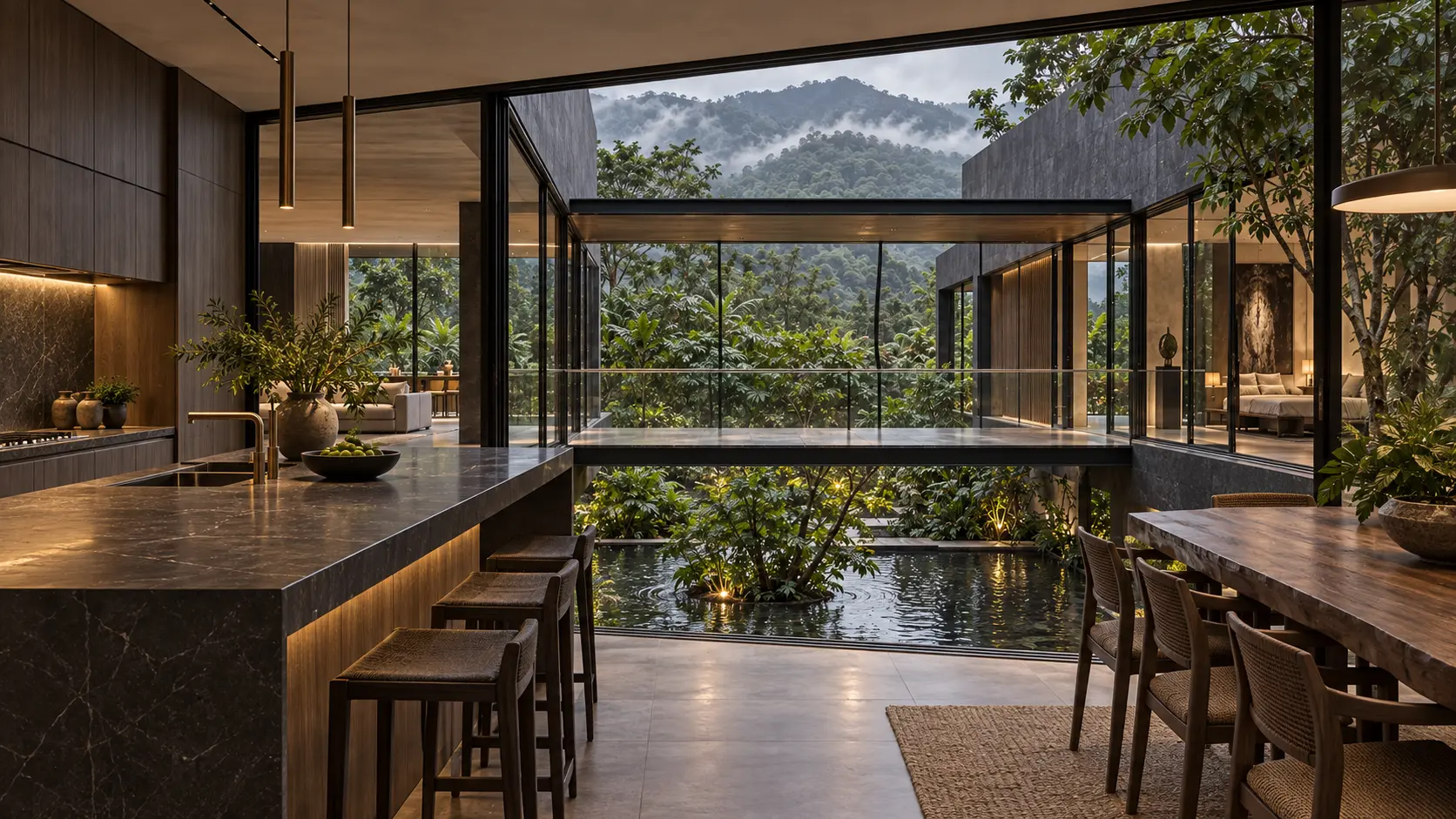 Casa Galería · family table: The bridge belongs to every day.